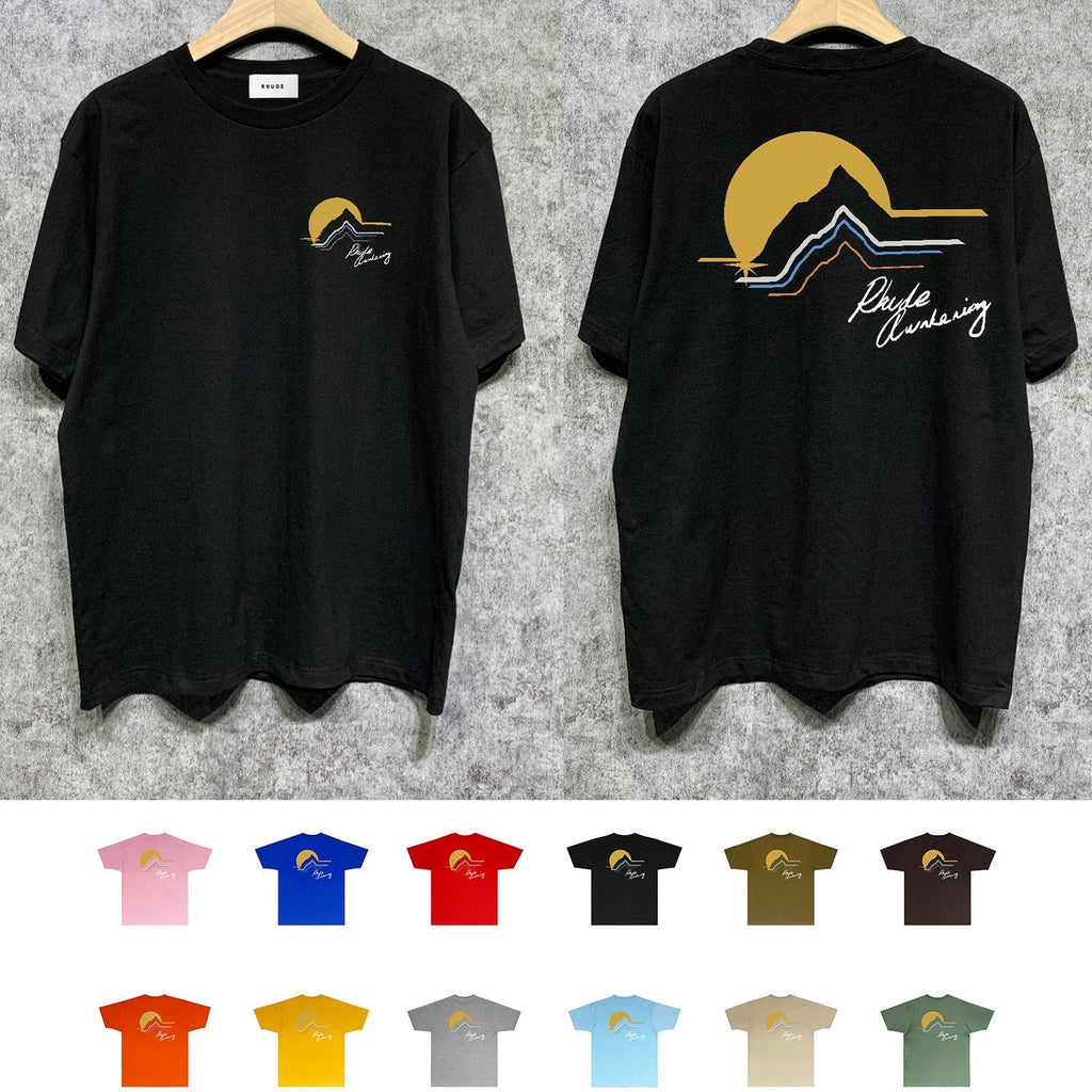 Rhude T-shirts Printed Trendy Pure Cotton